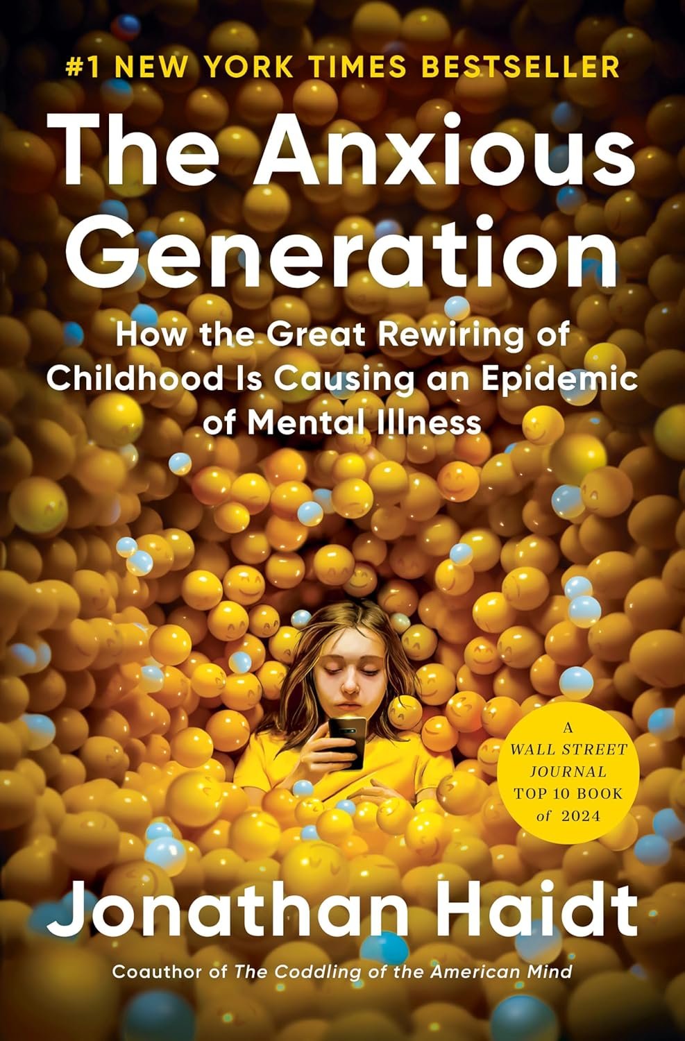 The Anxious Generation by Jonathan Haidt hardcover book cover